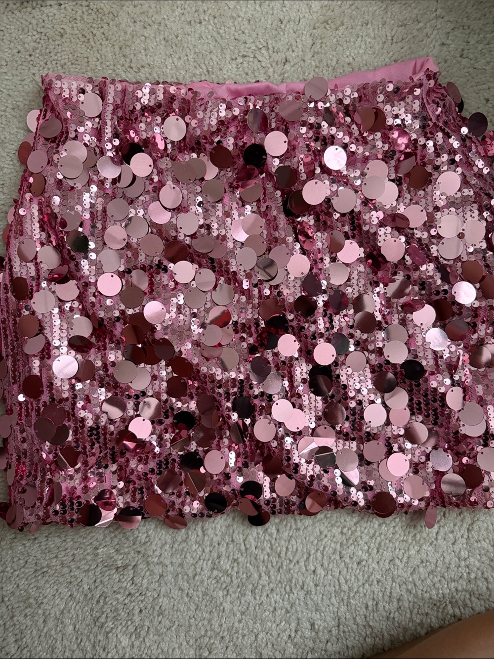 Pink Sequin Mini Skirt - Stylish Party Skirt